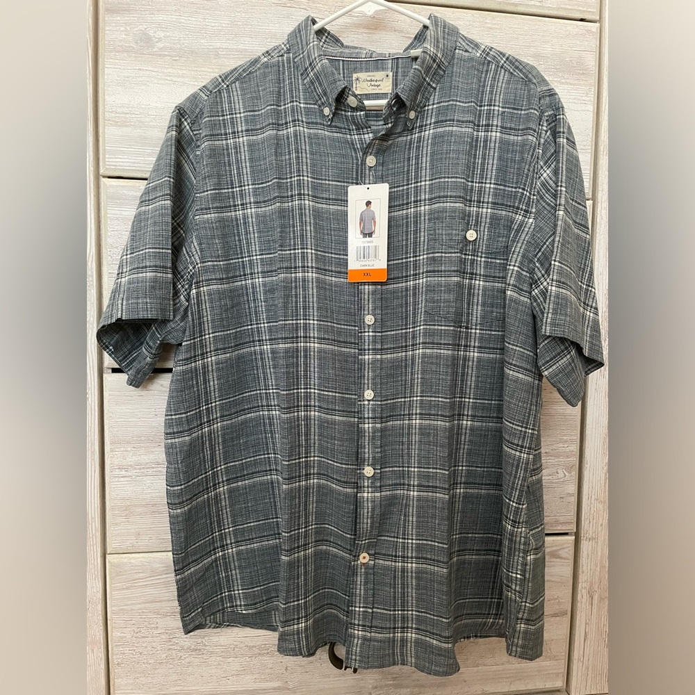 Weatherproof gray plaid shirt